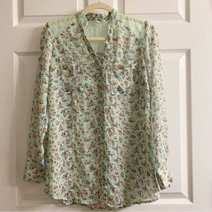 Floral Mint Green Blouse